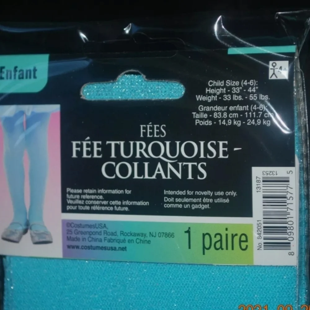 💕ClearanceGirl's Aqua Fairy Tights Size 4-6🧚‍♀️
